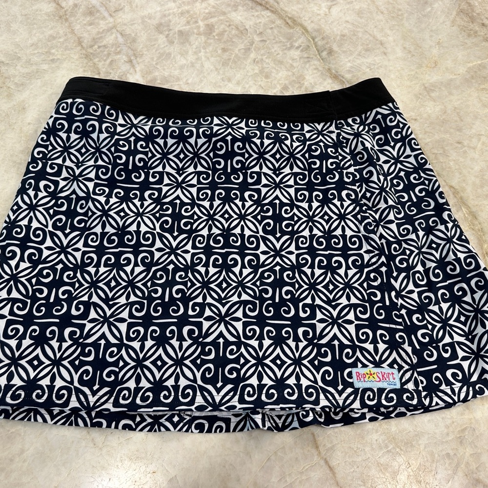Ripskirt Hawaii Navy and White velcro wrap Skirt